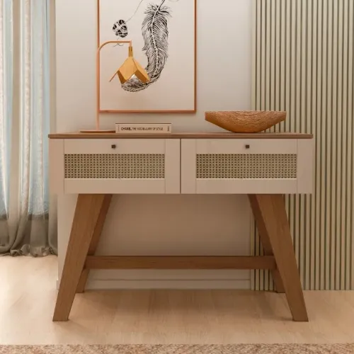 Aparador Moderno Design Cor Cinamomo C/ Off White