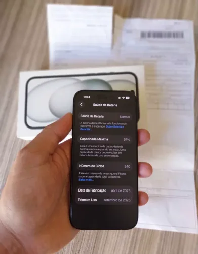 iPhone 15 256GB - 97% Bateria - Garantia Apple até 09/2026 - Nota Fiscal - Impecável