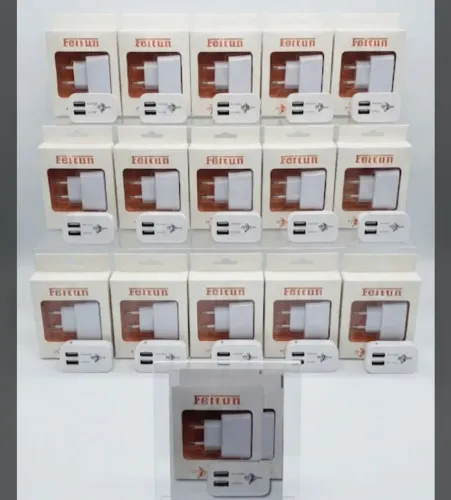 Lote de 20 Fontes de carregador de tomada duplo USB da marca Feitun