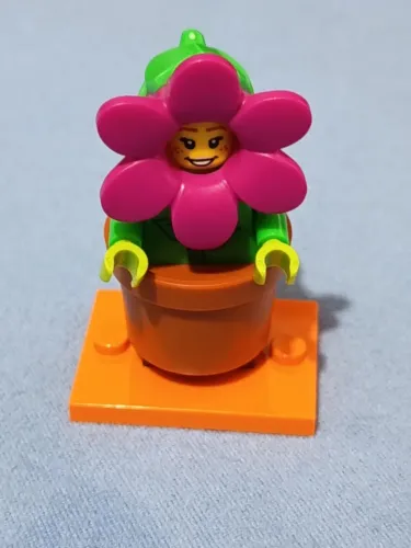 LEGO minifigura Flowerpot Girl, Series 18 (completa, com base) (MUITO RARO)