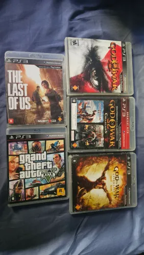 Kit gow of war + gta v + the last of us ps3 promoção 