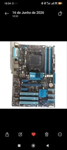 Kit PLACA MÃE ASUS M5A78L/ PROCESSADOR AMD F8150 3.6 GHz/3x MEMÓRIAS RAM DDR3/ 1x coller