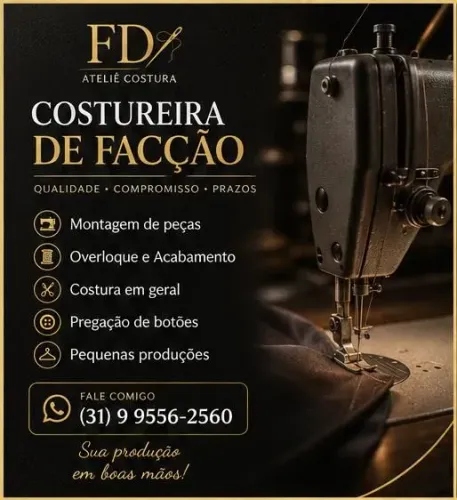 Costureira de facção disponível 