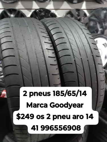 Pneus 185/70/14 Goodyear usados em perfeito estado $249 os 2 pneu aro 14 roda muito ainda
