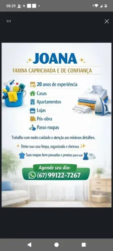 Faxina completa ou manutenção com referência ótimas 