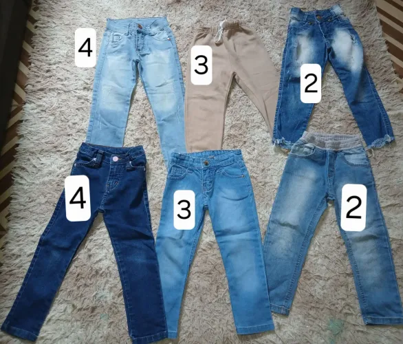 6 Calças jeans infantil menina