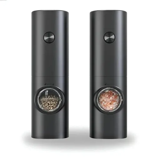 Kit 2 Moedores Elétricos Ajustáveis Ratel Preto Pimenta e Sal