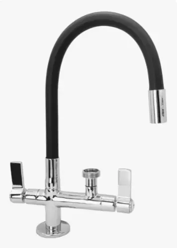 Torneira Gourmet de Bancada Flexível Preta com Saída para Máquina 3/4