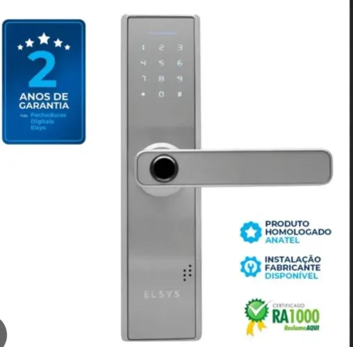 Fechadura Digital Elsys ESF-DE2000B com Biometria - Prata