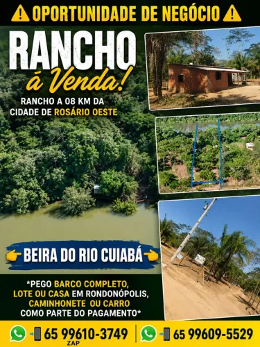 RANCHO A BEIRA DO RIO CUIABÁ EM ROSÁRIO OESTE