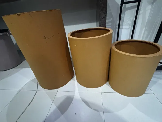 Conjunto 3 Vasos Cachepôs Decorativos Grandes - MDF
