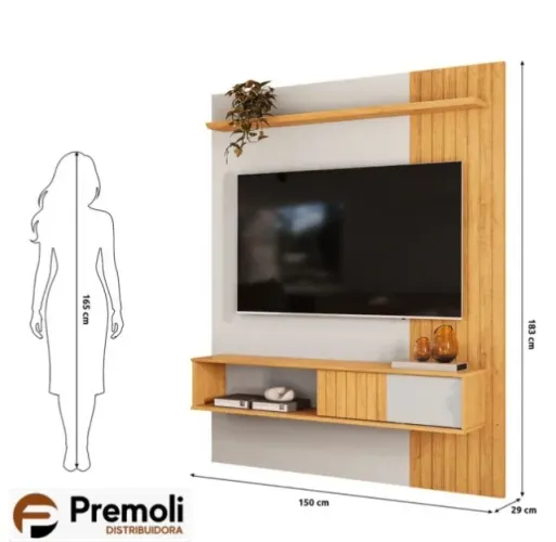 Painel Cosmo 1.5 Cor Bali /Cedro DJ Moveis