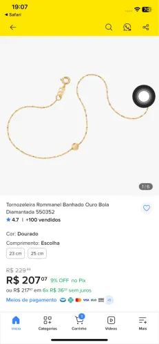 Vendo tornozeleira Romanel usada poucas vezes, sem nenhuma avaria