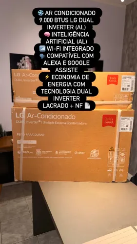 Ar Condicionado 9.000 BTUS LG Dual Inverter Al Lacrado Novo