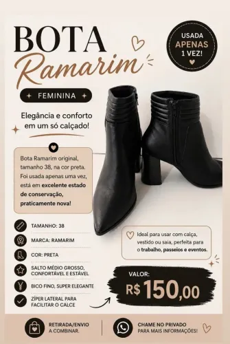 Bota Ramarim tamanho 37/38