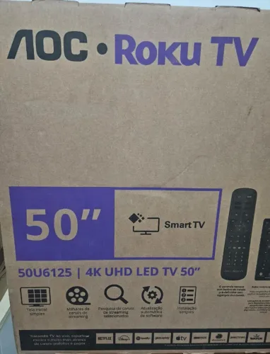 Smart TV 50" Aoc Roku 4K Séries NOVA LACRADA!