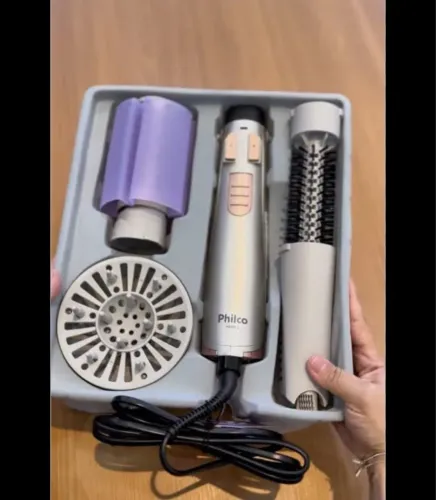 Escova Secadora Philco 5 em 1 Bivolt - 4 Acessórios + 1 Ano de Garantia