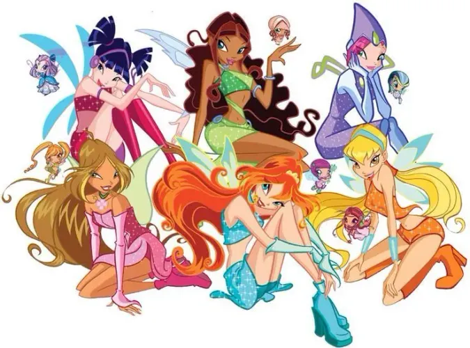 Convite digital interativo com cliques Winx