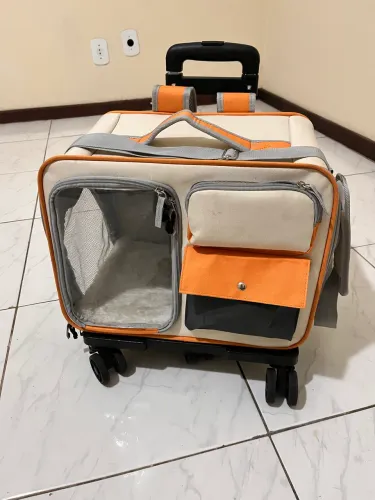 Transporte pet luxo de rodinhas
