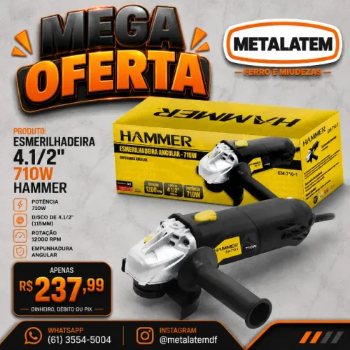 Esmerilhadeira Angular 4.1/2" 710W Hammer