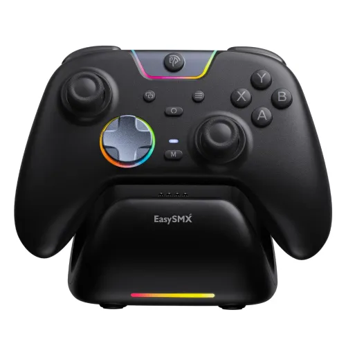 Controle Gamer EasySMX X05 Pro Wireless com Dock de Carregamento Preto Hall Effect