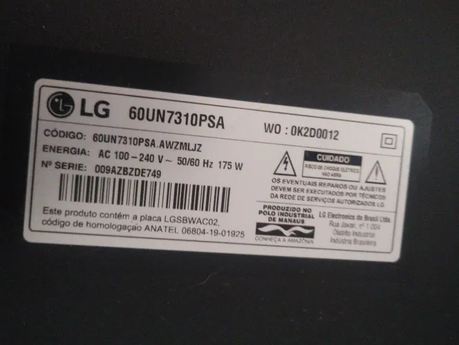 tv lg de 60 polegadas 60un7310psa