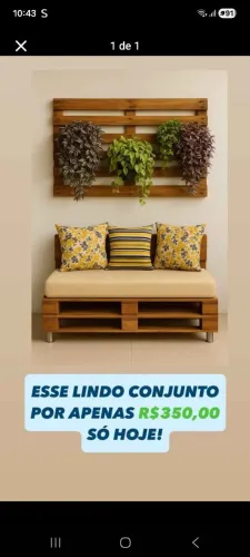 Conjunto sofá + painel de plantas 