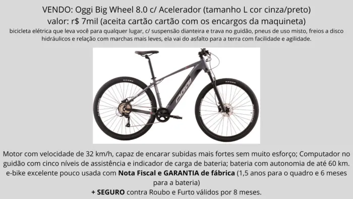 Bike elétrica nova
