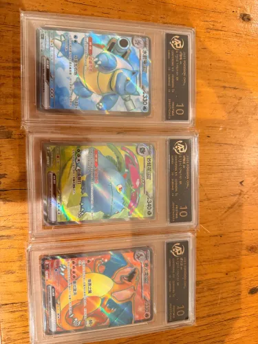 Kit cartas Pokémon graduadas TCG Venusaur Charizard Blastoise ex SR RPA 10