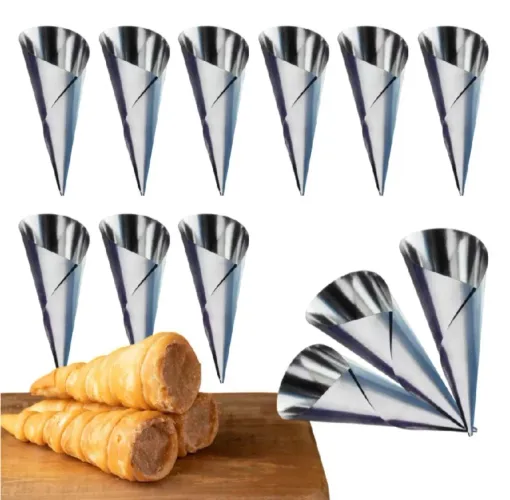 Kit Formas Canudo Cônica Nº1 Cone Casquina Forminha Mini Salgado Doce