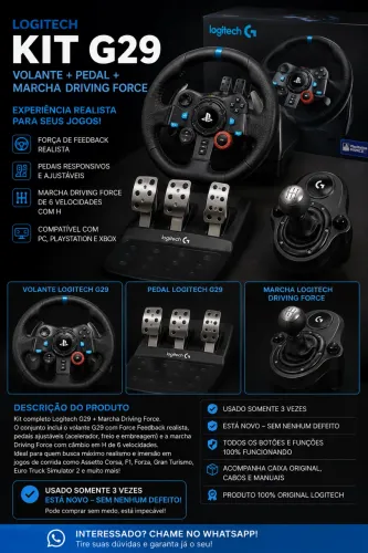 Volante logitech G39 + câmbio Logitech G driving force