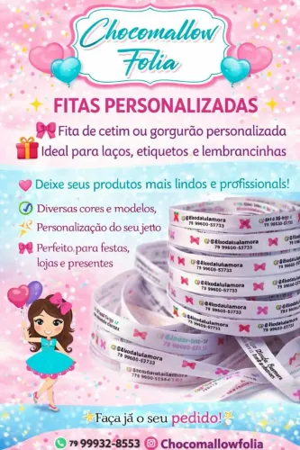 Fita de cetim personalizada