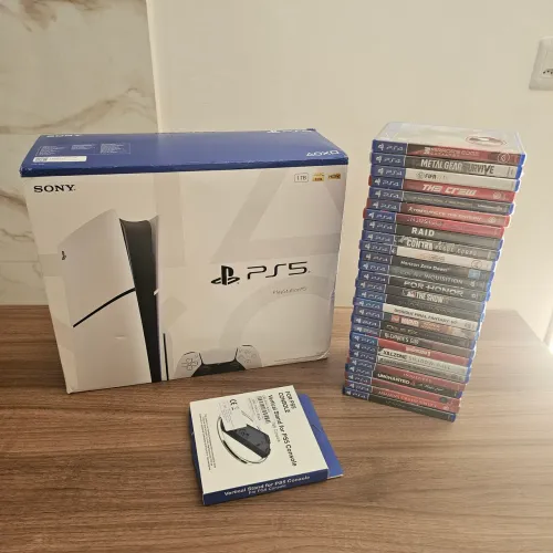 Console Ps5 slim NOVO e lote de jogos ps4 PlayStation 5 play ps Gamer Sony