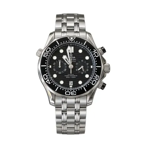 Relógio Omega Seamaster Cronógrafo Quartzo - 44mm Aço Preto Prem AAA+