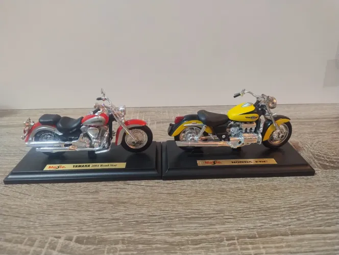 Lote Motocicletas Clássicas HONDA F6C + YAMAHA Road Star - MAISTO 1/18