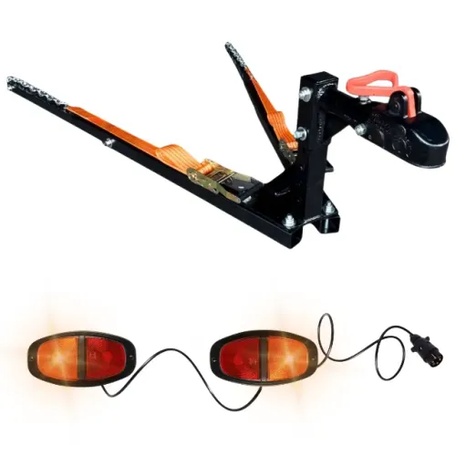 Cambão Towbar Universal Portátil Regulável 2500kg + Lanternas de Posição