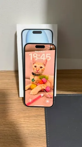 iphone 15 256gb - azul - acompanha caixa e nota fiscal