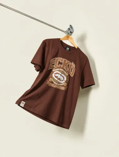 Camiseta Ecko Unlimited Rhino Brand Marrom - Original
