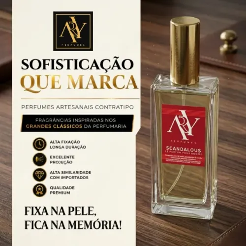 Perfume Scandalous le parfum pour homme, inspirado em grandes grifes