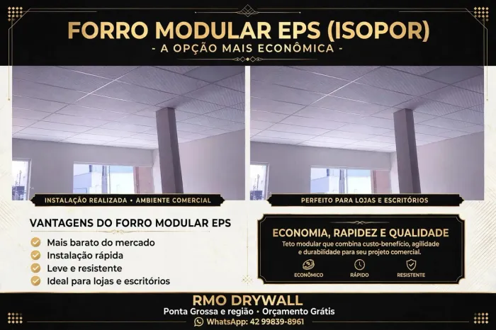 Forro para lojas e comércios BARATO
