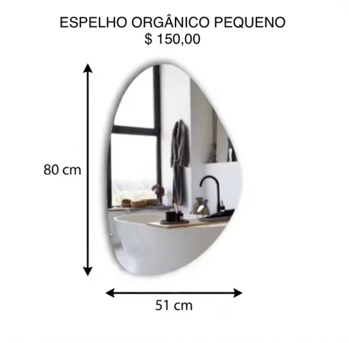 Espelho orgânico tamanho médio