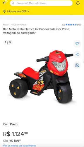 Moto elétrica bandeirantes