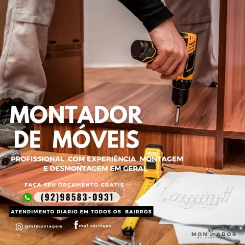 Montador de móveis, disponibilidade diaria