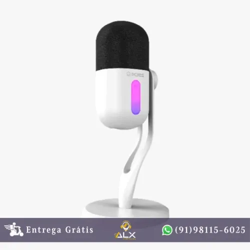 Microfone Gamer Condensador Pcyes Volini White Ghost - Mgvlnwg *ENTREGA GRÁTIS*