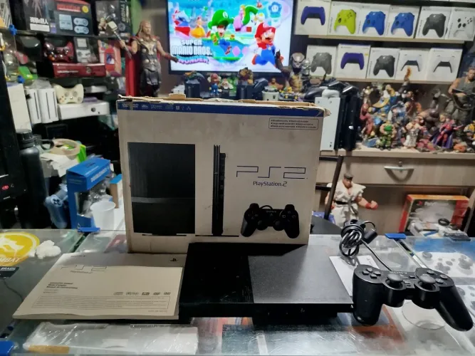 Playstation 2 preto controle original manual completo na cx ac trocas...