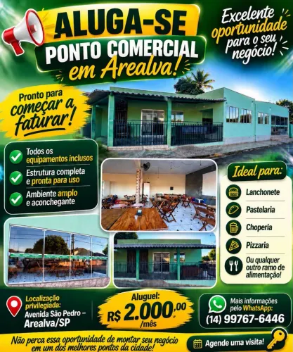 PONTO COMERCIAL COMPLETO EM AREALVA