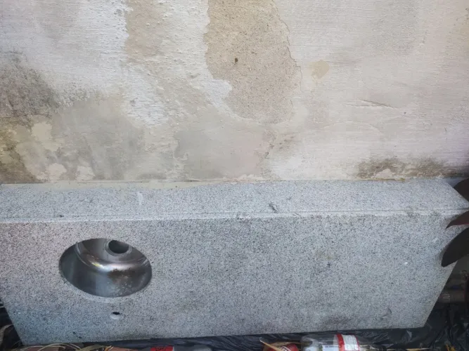 Pia de granito área gourmet tamanho 150 por 56