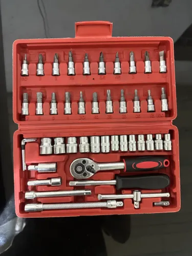 Kit ferramentas 46 peças jogo de soquetes chave catraca reversível 