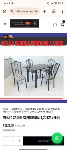 MESA 4 CADEIRAS PORTUGAL