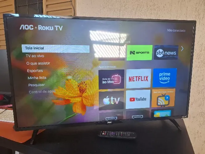 TV 43 Polegadas AOC Smart Roku TV Full HD Televisão Completa
